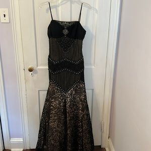 Black A-line Sue Wong gown